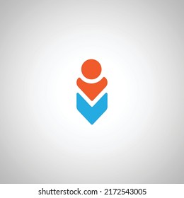 Hombre abstracto y letra i Diseño del logotipo