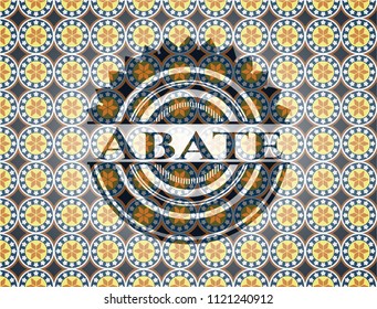 Abate arabic badge background. Arabesque decoration.