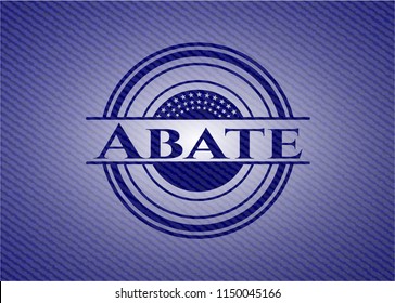 Abate badge with denim background