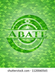 Abate green emblem with mosaic background