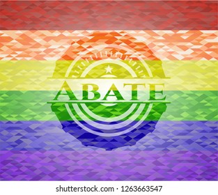 Abate on mosaic background with the colors of the LGBT flag