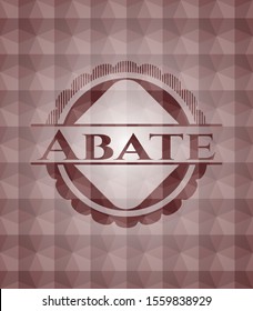 Abate red emblem or badge with abstract geometric polygonal pattern background. Seamless.