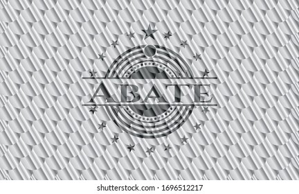 Abate silver emblem or badge. Scales pattern. Vector Illustration. Detailed.