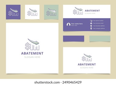 Abatement logo concept featuring a decreasing chart with dollar sign and arrow