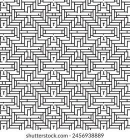 Abstraktes geometrisches Muster schwarz auf weißem Hintergrund.