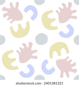 Abatract hand drawn shapes seamless pattern. Vector design.  Paper, wallpaper, wrapping paper, textile. 