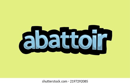Diseño vector de escritura ABATTOIR sobre fondo amarillo muy simple y muy fresco