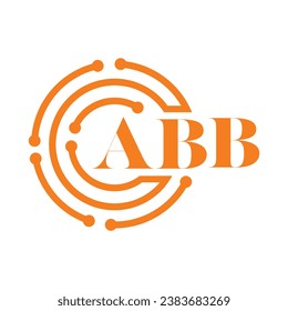 Diseño de letras ABB.Diseño del logotipo de la tecnología de letras ABB sobre fondo blanco.Diseño del logotipo del Monograma ABB para emprendedores y empresas. 
