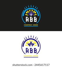 Diseño del Vector del logotipo de la letra de ABB en el fondo de color blanco y negro
