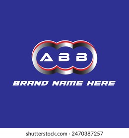 ABB letra logo Vector único atractivo creativo moderno diseño inicial color blanco sobre fondo de color azul ABB letra logo logo diseño
