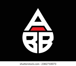 ABB letter water drop shape logo design. ABB drop logo simple design.
