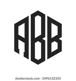 ABB Logo Design. Initial Letter ABB Monogram Logo using Hexagon shape