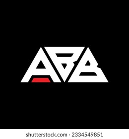 ABB triangle letter logo design with triangle shape. ABB triangle logo design monogram. ABB triangle vector logo template with red color. ABB triangular logo Simple, Elegant, and Luxurious design.