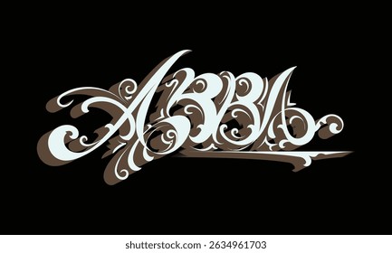 ABBA lettering custom style design