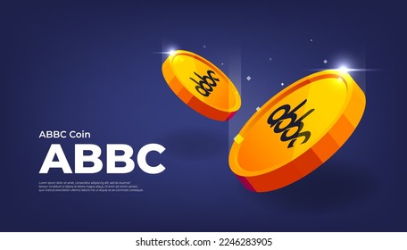 ABBC coin cryptocurrency concept banner background.