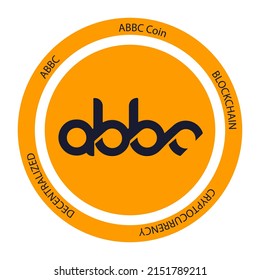 ABBC Coin cryptocurrency logo. ABBC crypto symbol icon flat vector illustration. EPS 10 editable template. 