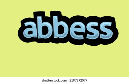ABBESS writing vector design on a yellow background very simple and very cool