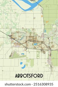 Abbotsford, British Columbia, Canada artistic map poster