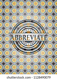 Abbreviate arabic emblem background. Arabesque decoration.