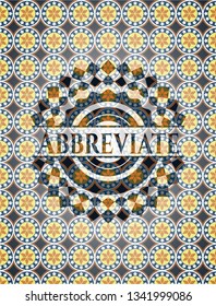 Abbreviate arabic emblem background. Arabesque decoration.