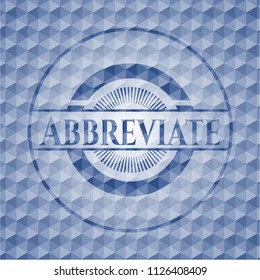Abbreviate blue polygonal emblem.