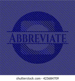 Abbreviate emblem with jean texture