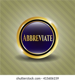Abbreviate gold shiny emblem