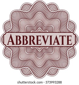 Abreviar dentro de una rosette de estilo monetario