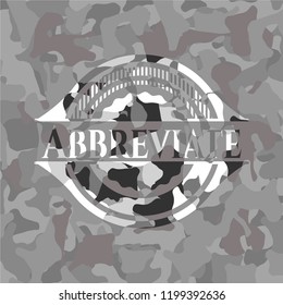 Abbreviate on grey camo pattern