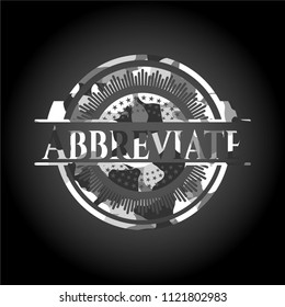 Abbreviate on grey camouflage pattern