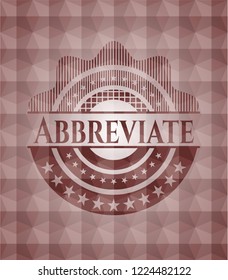 Abbreviate red geometric pattern emblem. Seamless.