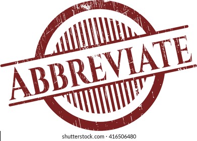 Abbreviate with rubber seal texture