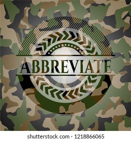 Abbreviate written on a camo texture