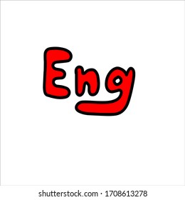 The abbreviated word English is red.