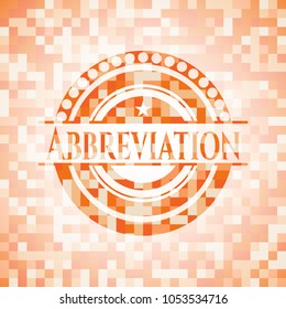 Abbreviation abstract orange mosaic emblem