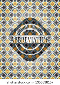 Abbreviation arabesque badge. arabic decoration.