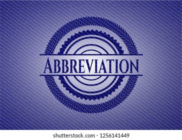 Abbreviation badge with denim texture