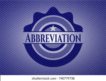 Abbreviation badge with denim texture