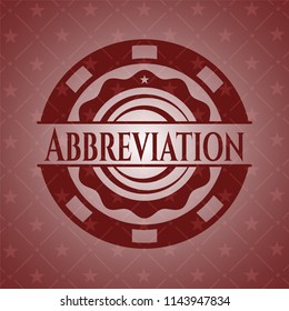 Abbreviation badge with red background