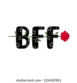 The abbreviation BFF (best friends forever) on a white background
