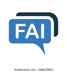 Abbreviation, bubble, fyi icon. Simple editable vector graphics.