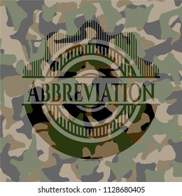 Abbreviation camouflaged emblem