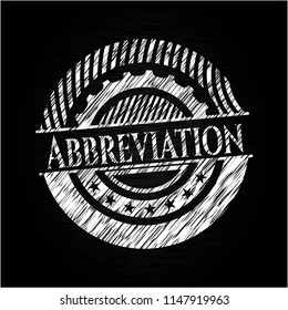 Abbreviation with chalkboard texture