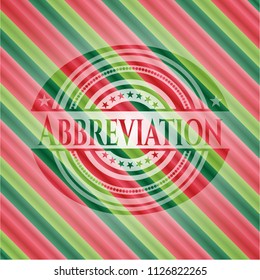 Abbreviation christmas badge.