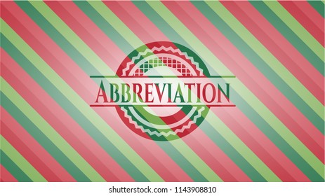 Abbreviation christmas emblem background.