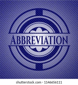 Abbreviation emblem with jean background