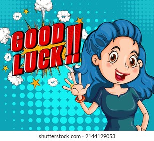 Abbreviation and facial expression retro comic banner design illustration