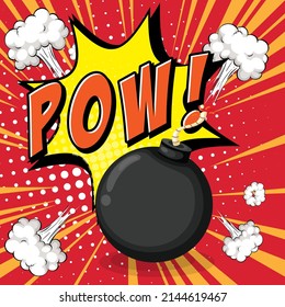 Abbreviation and facial expression retro comic banner design illustration