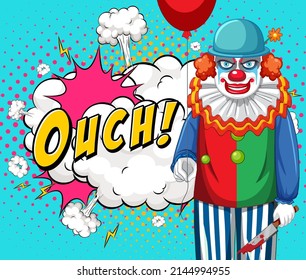 Abbreviation and facial expression retro comic banner design illustration