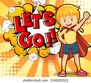 Abbreviation and facial expression retro comic banner design illustration